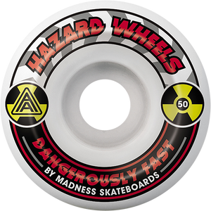 Hazard Cs Conical Alarm 50mm White/Red Skateboard Wheels (Set of 4)