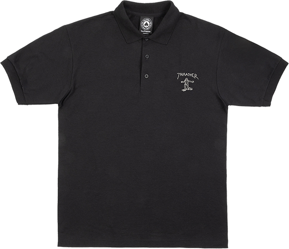 Thrasher Little Gonz Embroidered T-Shirt - Polo Size: LARGE Black