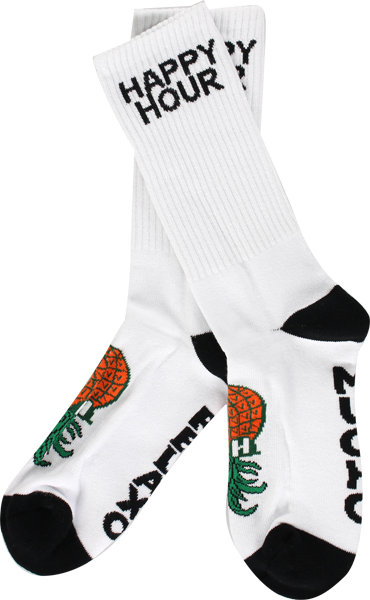 Happy Hour Mucho Relaxo Crew Socks White 