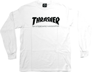 Thrasher Skate Mag Long Sleeve T-Shirt - Size: X-LARGE White/Black