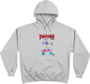 Thrasher Kid Cover Hooded Sweatshirt - SMALL Ash