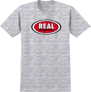 Real Oval T-Shirt - Size: X-LARGE Ash/Red