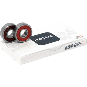 Mosaic Super 0 Abec-5 Bearings Silver/Red Single Set - 8 Pieces