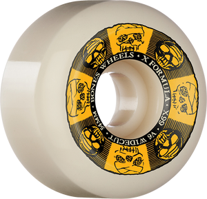 Bones Wheels Xf X99 V6 Wide-Cut 54mm 99a Black N Gold Nat Skateboard Wheels (Set of 4)