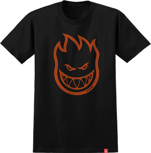 Spitfire Bighead T-Shirt - Size: SMALL Black/Burnt Orange