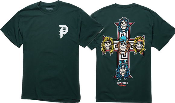 Primitive Gn'R Cross T-Shirt - Size: MEDIUM Forest Green