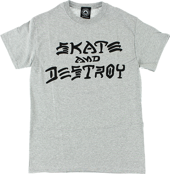 Thrasher Skate & Destroy T-Shirt - Size: X-LARGE Grey