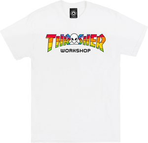 Thrasher X Alien Workshops Spectrum T-Shirt - Size: X-LARGE White