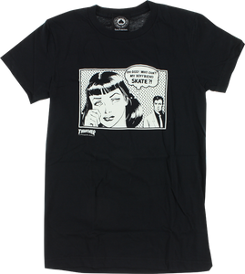 Thrasher Boyfriend Girls T-Shirt - Size: SMALL Black