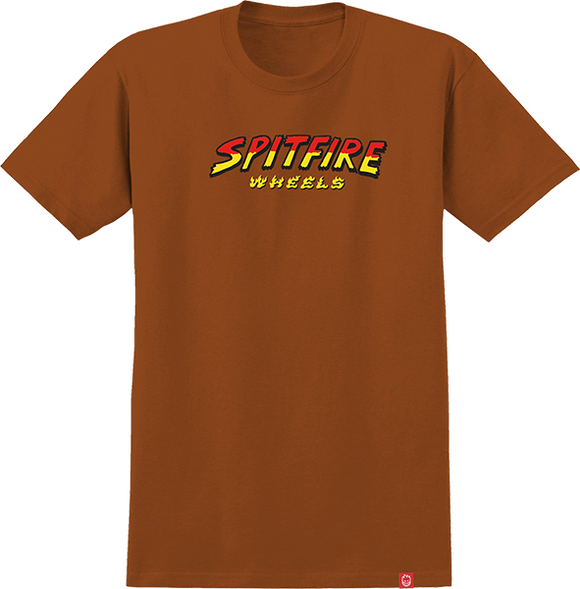 Spitfire Hell Hounds Script T-Shirt - Size: X-LARGE Orange/Multi