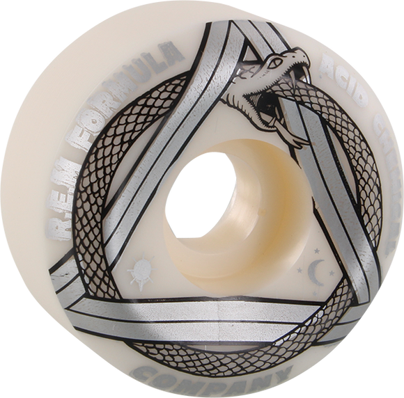 Acid Rem Serpent Sidecut 53mm 99a White/Silver Skateboard Wheels (Set of 4)