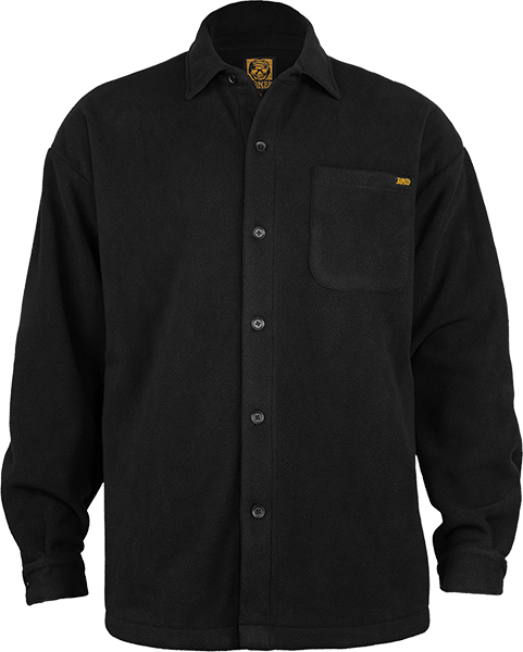 Bones Wheels Black And Gold Buttonup Fleece Jacket MEDIUM Black