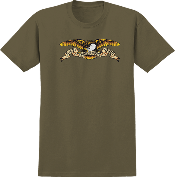 Antihero Eagle T-Shirt - Size: SMALL Safari Green/Multi