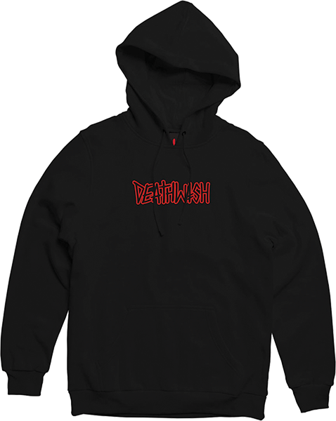 Deathwish Outline Puff Hooded Sweatshirt - SMALL Black