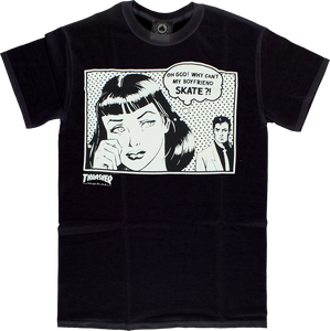 Thrasher Boyfriend T-Shirt - Size: LARGE Black