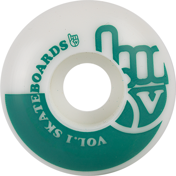 Vol.1 No.1 53mm White/Teal Skateboard Wheels (Set of 4)