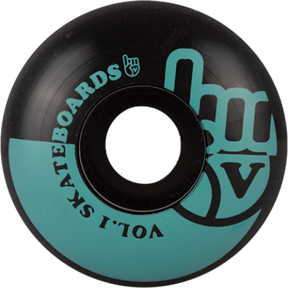 Vol.1 No.1 52mm Black/Teal Skateboard Wheels (Set of 4)