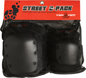 Triple 8 Street 2/Pack - M Black - Knee/Elbow Pad Set