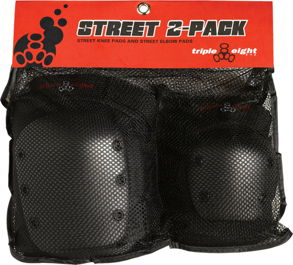 Triple 8 Street 2/Pack - M Black - Knee/Elbow Pad Set