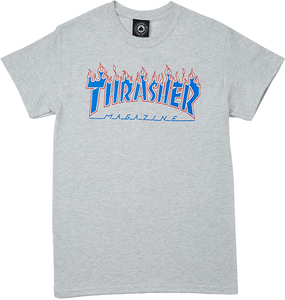 Thrasher Patriot Flame T-Shirt - Size: SMALL Heather Grey