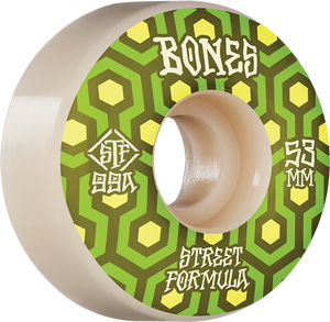 Bones Wheels STF V1 Retros 53mm 99a White Skateboard Wheels (Set of 4)