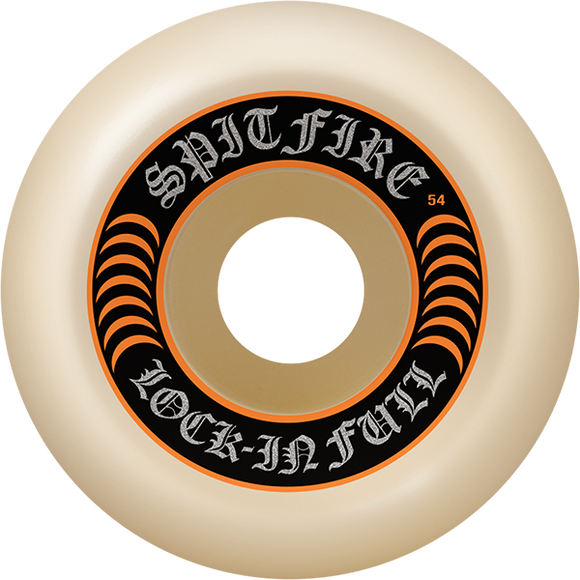 Spitfire F4 99a Lock-In Full 54mm Natural/Orange Skateboard Wheels (Set of 4)