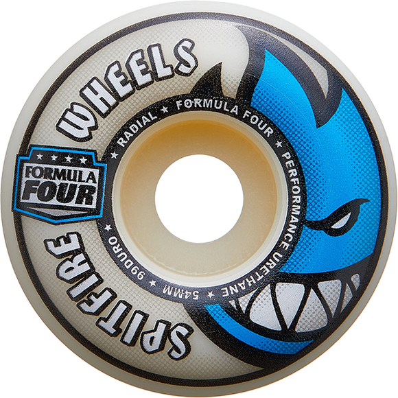 Spitfire F4 99a Radial 54mm Natural/Blue Skateboard Wheels (Set of 4)