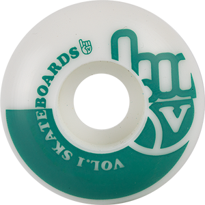 Vol.1 No.1 52mm White/Teal Skateboard Wheels (Set of 4)