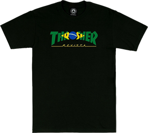 Thrasher Brazil Revista T-Shirt - Size: MEDIUM Black