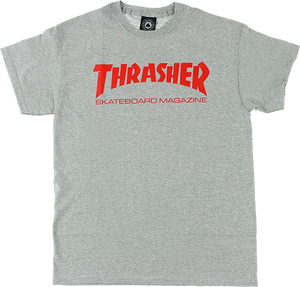 Thrasher Skate Mag T-Shirt - Size: LARGE Heather Grey/Red