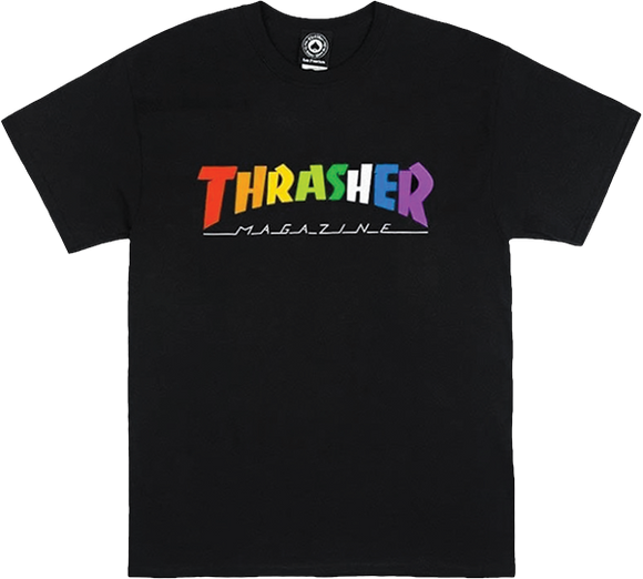 Thrasher Rainbow Mag T-Shirt - Size: MEDIUM Black