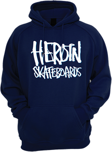 Heroin Heroin Script Hooded Sweatshirt - SMALL Navy