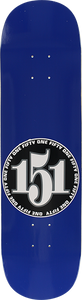 151 Team Numbers Skateboard Deck -8.0 Blue DECK ONLY