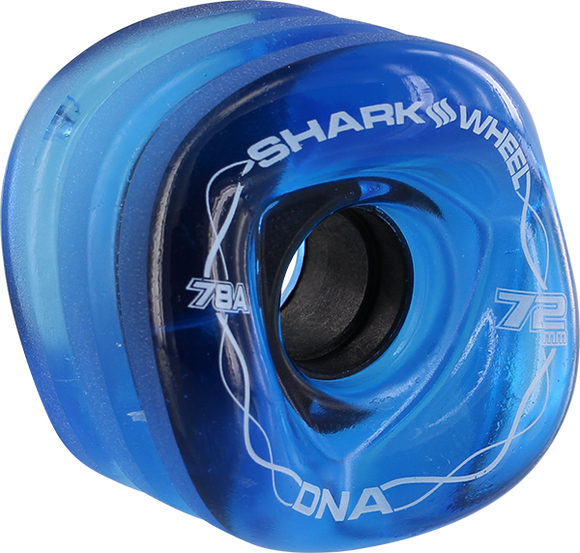 Shark Dna 72mm 78a Transparent Sapphire Longboard Wheels (Set of 4)