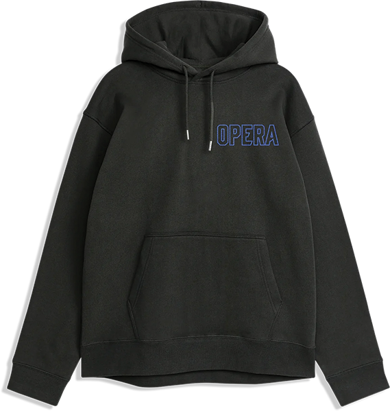 Opera Outline Emb Hooded Sweatshirt - X-LARGE Black