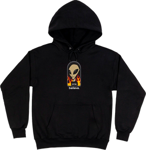 Thrasher X Alien Workshops Believe Hooded Sweatshirt - SMALL Black