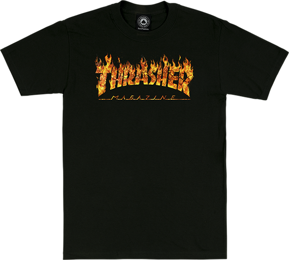 Thrasher Inferno T-Shirt - Size: MEDIUM Black