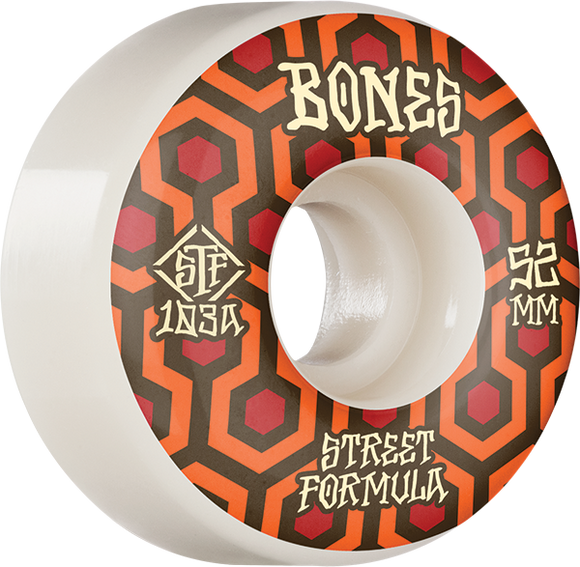 Bones Wheels STF V1 Retros 52mm 103a White Skateboard Wheels (Set of 4)