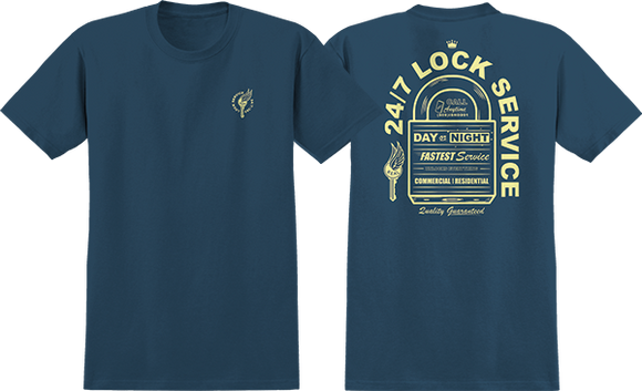 Real On Lock T-Shirt - Size: MEDIUM Blue Dusk