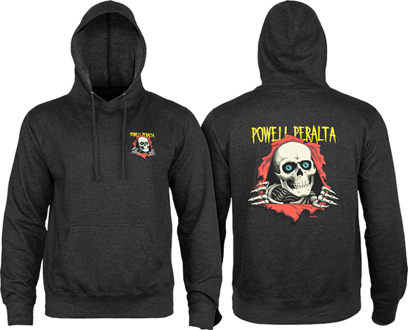 Powell Peralta Ripper Hooded Sweatshirt - SMALL Charcoal Heather