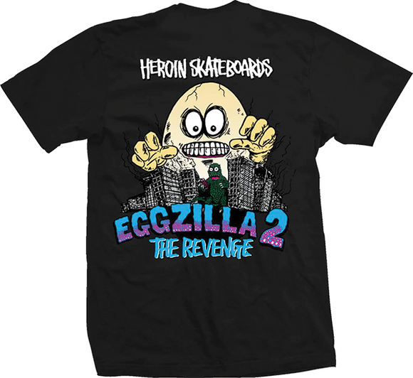 Heroin Eggzilla T-Shirt - Size: MEDIUM Black