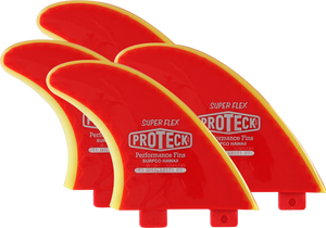 Proteck Super Flex Fcs Sup Quad Set 4.5 Red/Yellow Surfboard FIN 