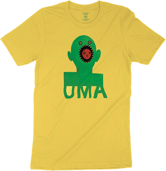 Uma Mouthface T-Shirt - Size: MEDIUM Yellow