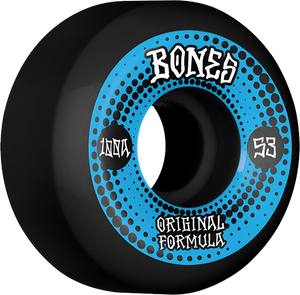 Bones Wheels 100'S Og V5 Originals 53mm 100a Black Skateboard Wheels (Set of 4)