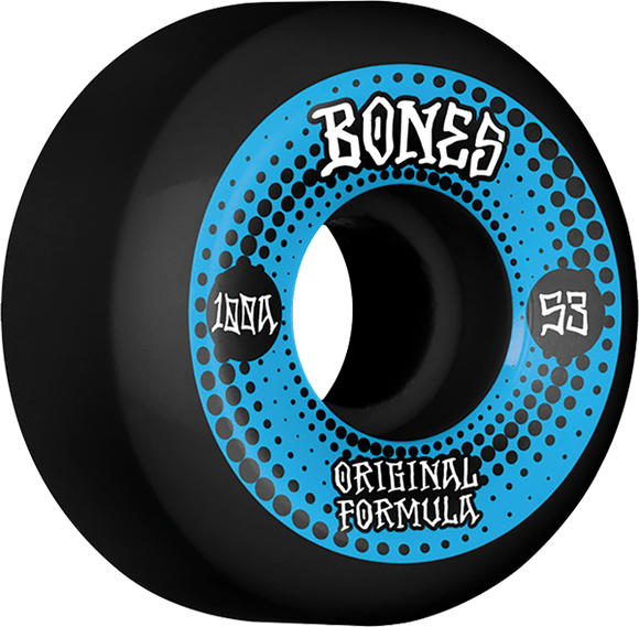 Bones Wheels 100'S Og V5 Originals 53mm 100a Black Skateboard Wheels (Set of 4)