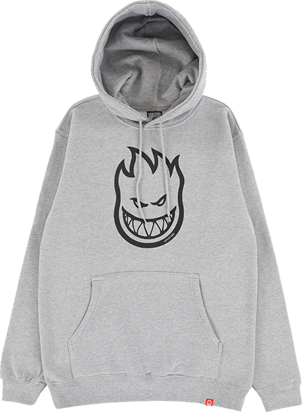 Spitfire Bighead Hooded Sweatshirt - SMALL Heather Grey/Black