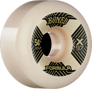 Bones Wheels Xf X97 V6 Wide-Cut 54mm 97a Xcell Nat Skateboard Wheels (Set of 4)