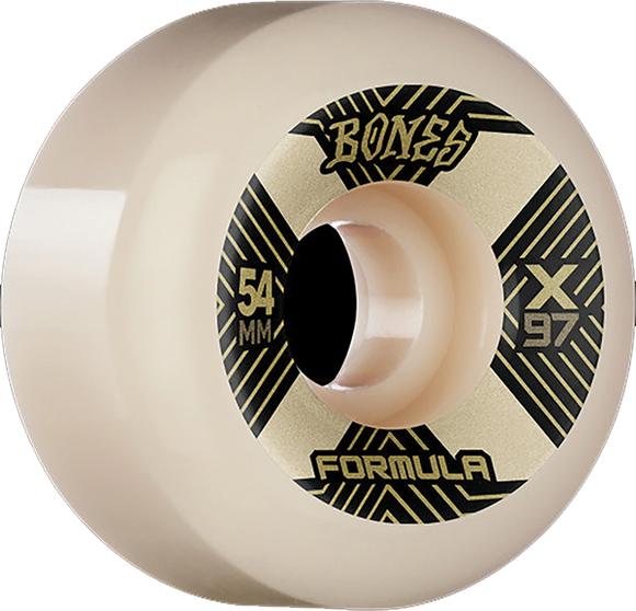 Bones Wheels Xf X97 V6 Wide-Cut 54mm 97a Xcell Nat Skateboard Wheels (Set of 4)