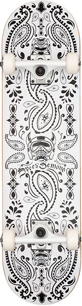 Speed Demons Bandana Complete Skateboard -7.5 Black/White 