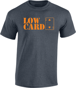 Lowcard Stacked T-Shirt - Size: SMALL Charcoal Heather Grey/Org